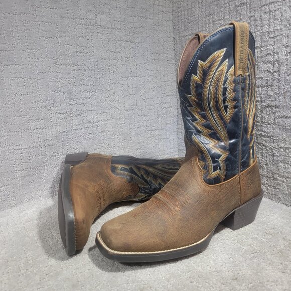 Durango Westward Men's Size 10M US Brown Blue Leather Western Boots DDB0354 - Picture 10 of 12